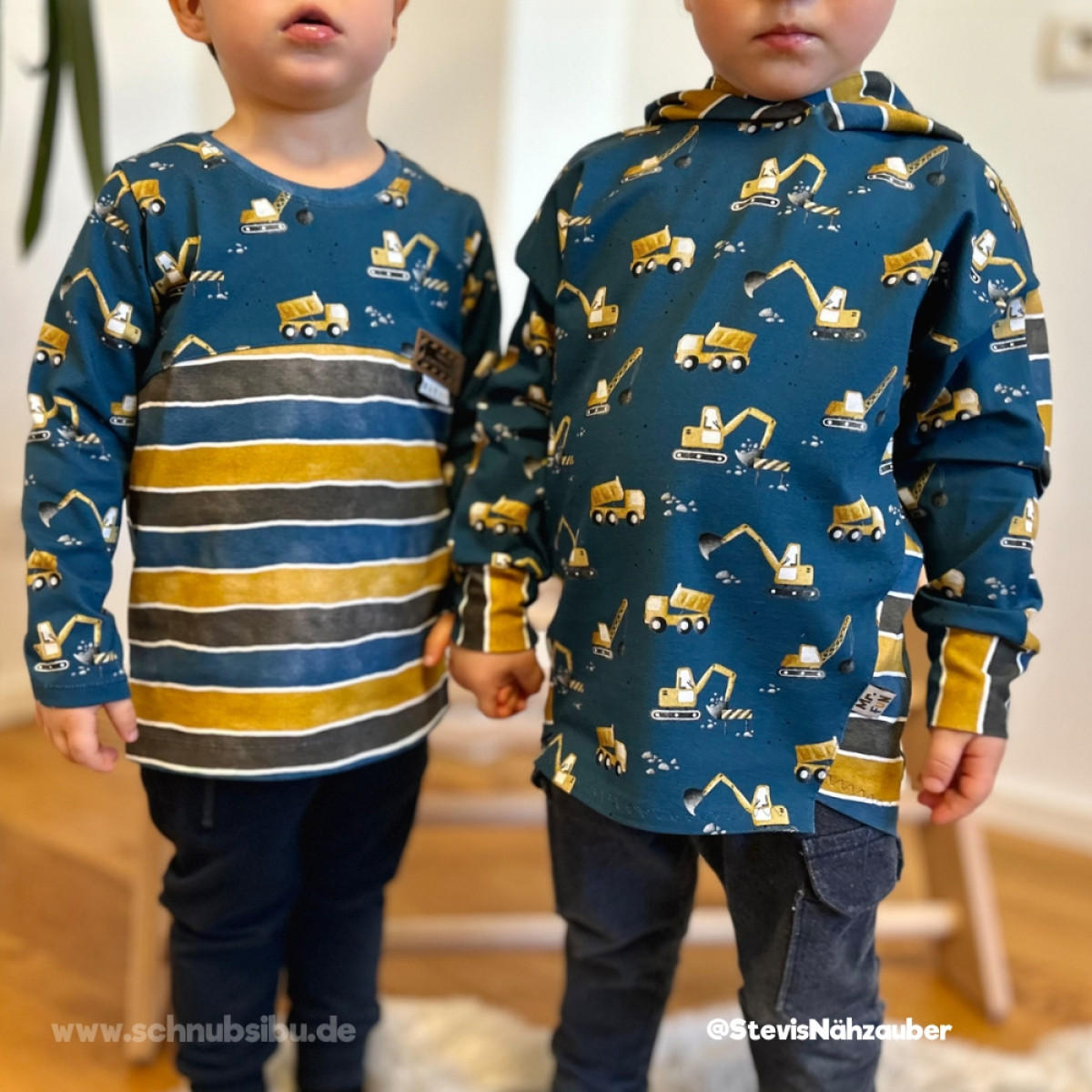 Jersey Achtung Baustelle - Streifen blau